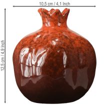 gjenstander Dekorativ vase i granateple keramikk rødbrun Ø10,5 cm H12 cm