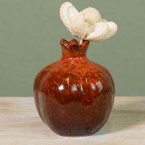 gjenstander Dekorativ vase i granateple keramikk rødbrun Ø10,5 cm H12 cm