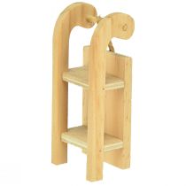 gjenstander Treslede miniatyr, rød-naturlig, 4x8,5 cm, sett med 6 - juledekorasjon