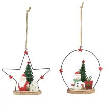 gjenstander Dekorativ oppheng Julenissen Snowman Star H13cm 2stk
