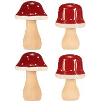 gjenstander Tresopp, paddehatter, dekorasjon, tre, FSC, rødbrun, H6,5/7 cm, 4 stk.