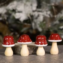 gjenstander Tresopp, paddehatter, dekorasjon, tre, FSC, rødbrun, H6,5/7 cm, 4 stk.