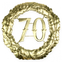 Jubileumsnummer 70 i gull Ø40cm