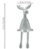 gjenstander Dekorativ kantsitter for Elk, H31 cm, grå, 3 stk.