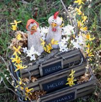 gjenstander Keramiske dekorative kyllinger påskehane og høne H20/22cm 2 stk