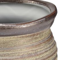 gjenstander Keramisk potteplante dekorativ vase metallic gråbrun 14×14cm