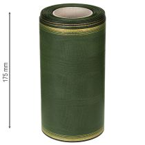 gjenstander Elegant moiré-kransbånd, 175 mm, mørkegrønt med perlekant og taftvev for festlige anledninger