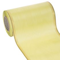 gjenstander Moiré-kransbånd, lysegrønt med gullkant, 175 mm x 25 m, høykvalitets dekorasjon for blomsterdekorasjon