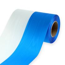 Kransbånd moiré blå-hvit 150 mm