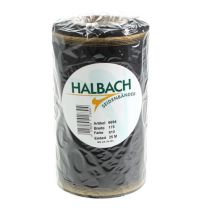 gjenstander Elegant moiré-kransbånd, 175 mm svart med perlekant og taftvev, dekorativt bånd til begravelsesblomsterdekorasjoner, sløyfebånd, 25 m