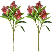 gjenstander Kunstige blomster Rød Skimmia japonica Skimmie 45cm 2stk