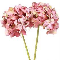 gjenstander Kunstig Hortensia Stor Rosa Mauve Ø15cm L58cm 2stk