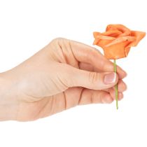 gjenstander Kunstig oransje rose, 5 cm blomst, enkel, 100 stk.