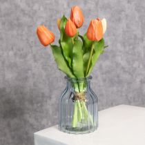 gjenstander Kunstige tulipaner til vårdekorasjon, stue og kjøkken, med naturtro utseende, 30 cm, 7 stk.
