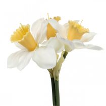 gjenstander Kunstig påskelilje Silkeblomster Hvit påskelilje 40cm 3stk