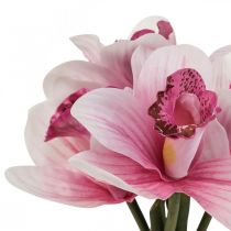 Kunstige orkideer kunstige blomster i vase hvit/rosa 28cm