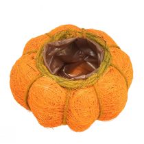 gjenstander Gresskarpotte oransje/gulgrønn laget av sisal Ø15cm H9cm