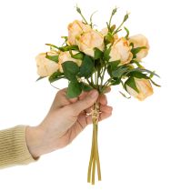 gjenstander Kunstig blomsterrosebukett, realistisk dekorasjon for oppholdsrom, 31 cm, 3 stk.