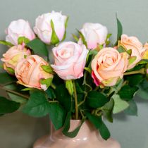 gjenstander Kunstig rosebukett for stilig hjemmedekorasjon og festlige anledninger, 44 cm, 6 stk.