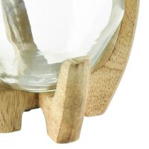 gjenstander Lykttre glasslykt dekorativ mangotre natur Ø14cm H26cm