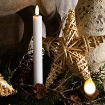 gjenstander LED-lys hvite koniske lys voks varm hvit 24,5 cm 2 stk