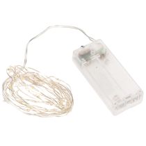 gjenstander LED-lyslenke for innendørs bruk, batteridrevet, varmhvit, 30 LED-lys, 3 m, 6 stk.