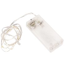 gjenstander Batteridrevne lyslenker for innendørs bruk, varmhvit, 10 LED-lys, 1 m lengde, 6 stk.