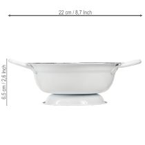 gjenstander Dekorativ bolle i metall, hvit og svart, Ø16,5 cm, H6,5 cm, 4 stk.