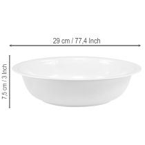 gjenstander Metallskål, hvit emaljelook, Ø29 cm, H7,5 cm