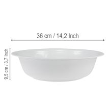 gjenstander Metallskål, hvit, emaljelook, Ø36 cm, H9,5 cm