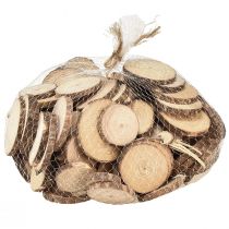 gjenstander Mini treskiver, naturlig dekorasjon, Ø3-6 cm, 600 g, DIY-håndverk
