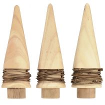 gjenstander Mini juletre tre dekorasjon naturlig bordpynt H13,5cm 3 stk
