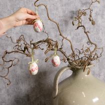 gjenstander Påskeeggdekorasjon, tulipanmotiv med bånd til oppheng og vårdekorasjon, 6 cm, 12 stk.