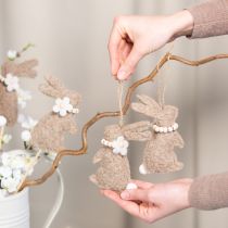 gjenstander Påskehare hengende dekorasjon, ideelt dekorativt tilbehør til vindusdekorasjon, 14 cm, 8 stk.