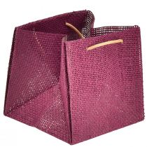 gjenstander Papirgaveposer med håndtak burgunderrosa 12x12cm 8 stk