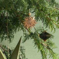 gjenstander Papirstjerner Juleoppheng Brun Hvit 12 cm Sett med 6