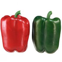 gjenstander Paprikadekor rød grønn kunstnett Ø8cm H11,5cm 4 stk