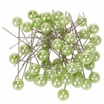 gjenstander Perlehodede nåler, eplegrønne, Ø10 mm, 60 mm