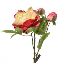 gjenstander Peoner Silkeblomster Kunstige Blomster Rosa Gul 68cm