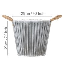 gjenstander Blomsterpotte, dekorativ potte med håndtak, metallpotte for planting Ø25,5 cm