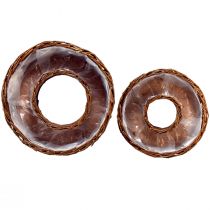 gjenstander Sett med planteringer av piletre Ø32/25 cm, 2 deler, rustikk naturlig dekorasjon