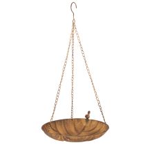 gjenstander Dekorativ hengende skål, hagedekorasjon, rustlook, Ø31 cm, L62 cm