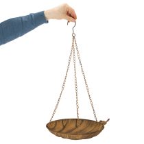 gjenstander Dekorativ hengende skål, hagedekorasjon, rustlook, Ø31 cm, L62 cm