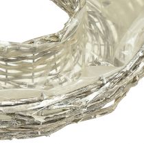 gjenstander Pileplantekasse, hvit, naturlig utseende, dekorativ ring for kreativ hagedesign, Ø35/30 cm, sett med 2, allsidig