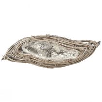 gjenstander Planteskål bølgerotting naturhvit 40x14x6cm 2stk