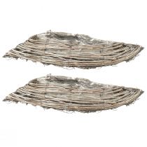 gjenstander Planteskål bølgerotting naturhvit 40x14x6cm 2stk