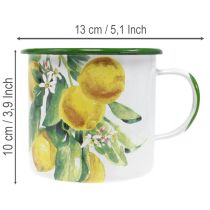 gjenstander Emaljerte blomsterpotter, dekorativ potte med sitrongren, middelhavsstil blomsterpotte Ø9,5 cm H10 cm