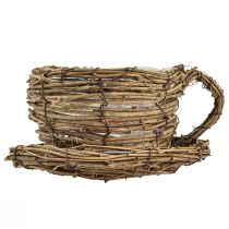 gjenstander Plantekopp med tallerken blomsterpotte ranke naturlig Ø19cm H9cm