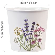 gjenstander Blomsterpotte, blomsterpotte, metallplate, blomsterkasse Ø15cm H14cm