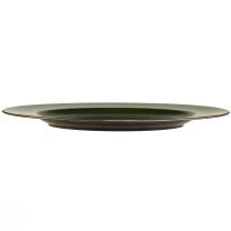 gjenstander Elegant mørkegrønn plastplate 28 cm 4stk